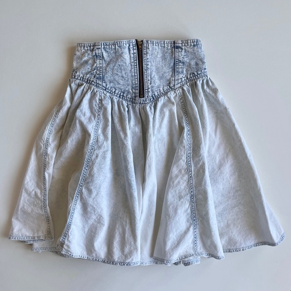 Vintage Denim Corset Waist Skirt - Picture 2 of 8